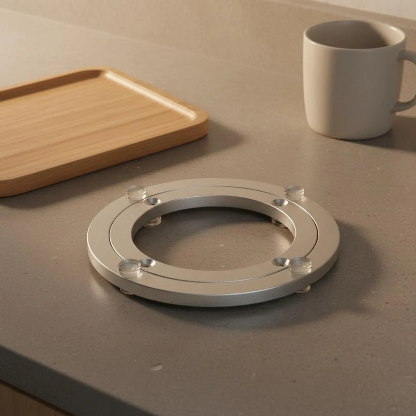 Aluminum Turntable Bearing Circle Effortless Rotation Round Rotating Rotating Plate Dining Table Turntable Base Sturdy Duty