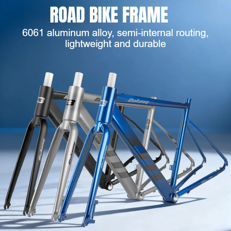 

BOLANY Road Bike Frame 700Cx19/20 Aluminum Mountain Bike Frame Internal Cable Routing Quick Release/Thru-Axle Disc Brake Version