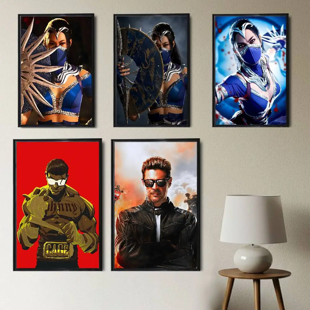 Kitana Johnny Cage Mortal Kombat Poster Prints Wall Art Picture Painting Gift Living Room Restaurant Bar Large Dec Sticker