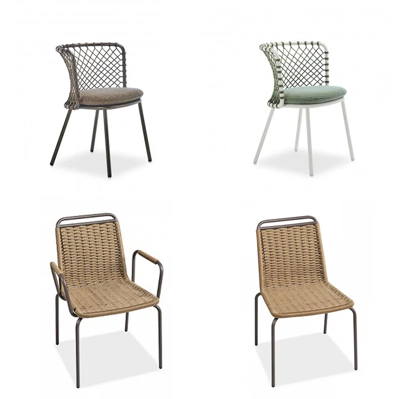 

Nordic leisure rattan outdoor dining table and chair combination cafe rattan chair furniture