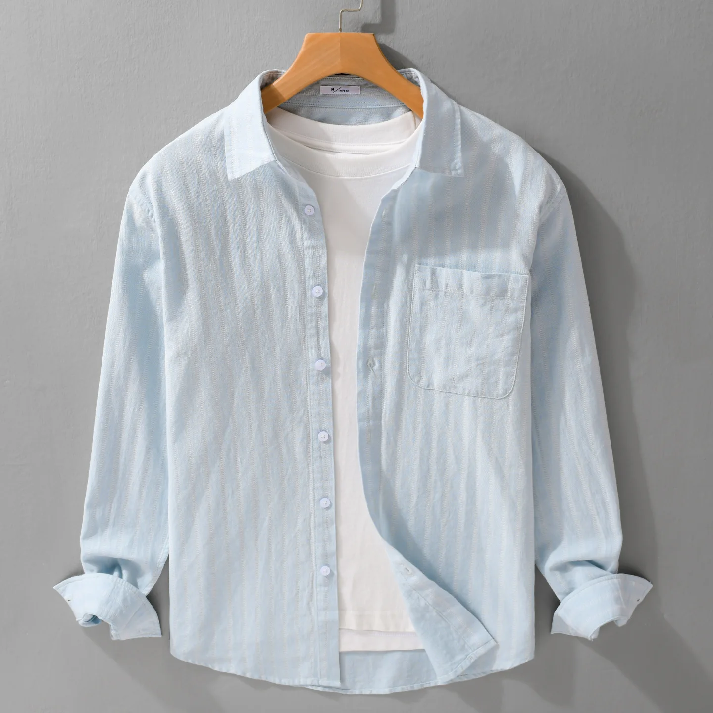 

Men's Casual Thin Long Sve irt Spring Autumn Base Layer Breathable Comfortable Busin Versatile Loose Fit Bamboo Fiber