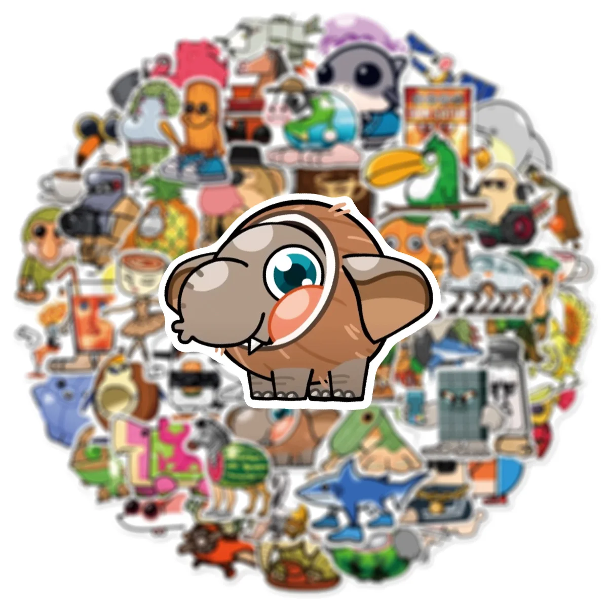 55 قطعة الكرتون لطيف تونغ تونغ الصحور ملصقات الدماغ الإيطالي ملصقات صناعة يدوية سكرابوكينغ الهاتف الأمتعة الشارات مقاوم للماء