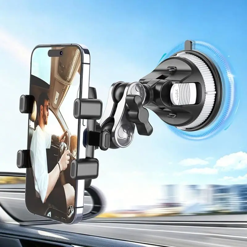 Y1UB Flexible Gooseneck Car Phone Stand ABS for Dashboards Windshield & Sunroof Use
