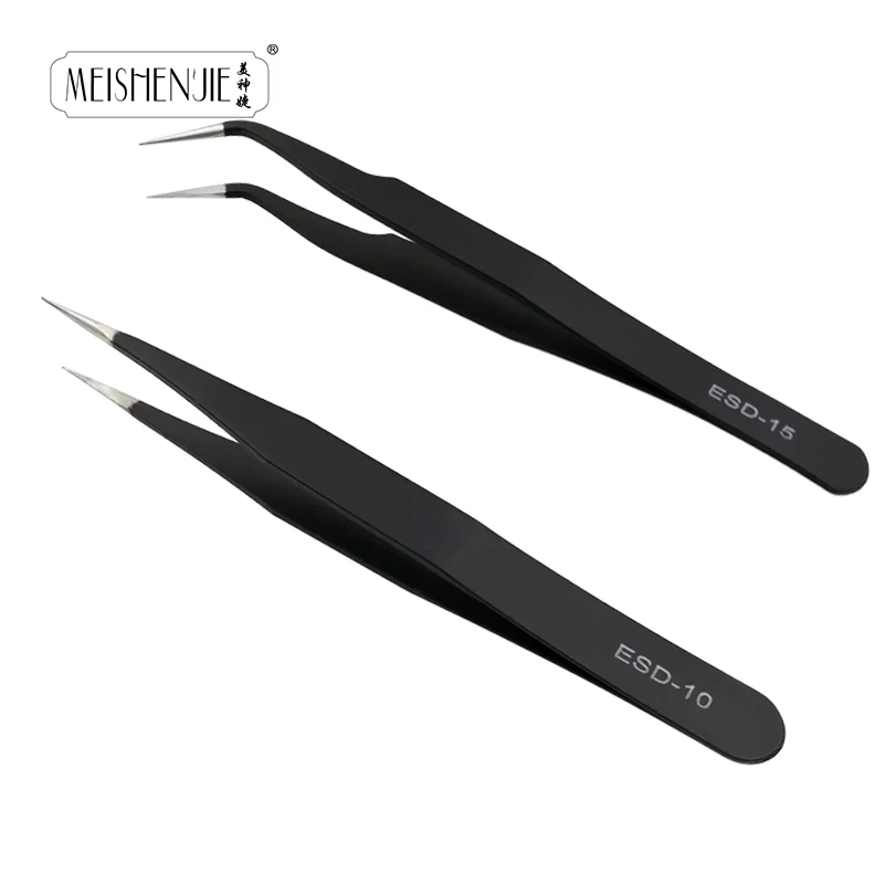 1PC Stainless Steel Curved Straight Professional Eyebrow False Eyelash Tweezers Nail Art Extension Makeup Eyelashes Tweezers