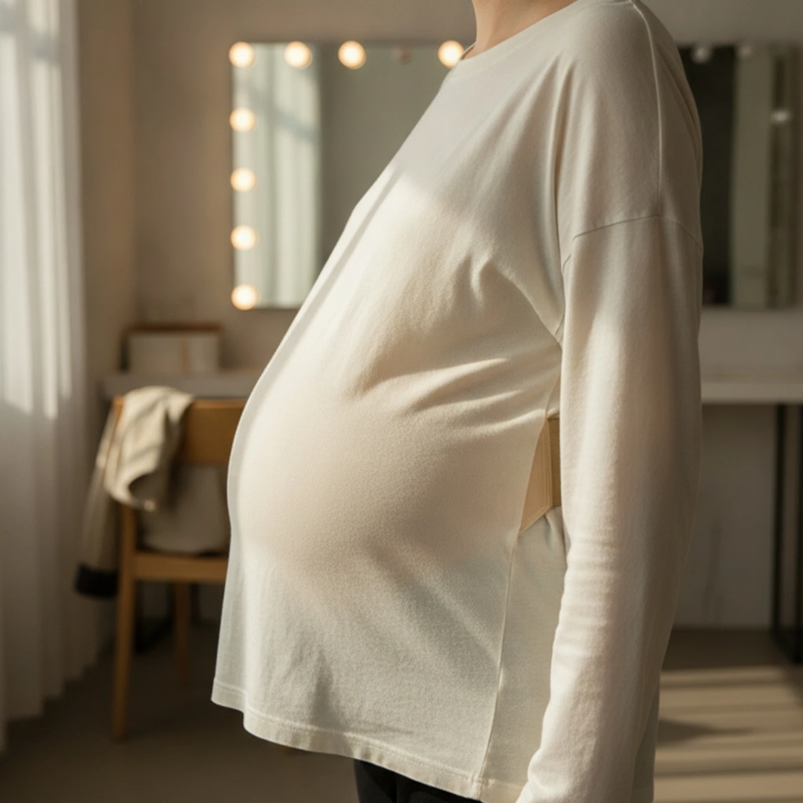 Fake Pregnant Belly Realistic-Looking Pregnancy Belly with Adjustable Strap Baby Bump with Adjustable Strap Wearable for Actors