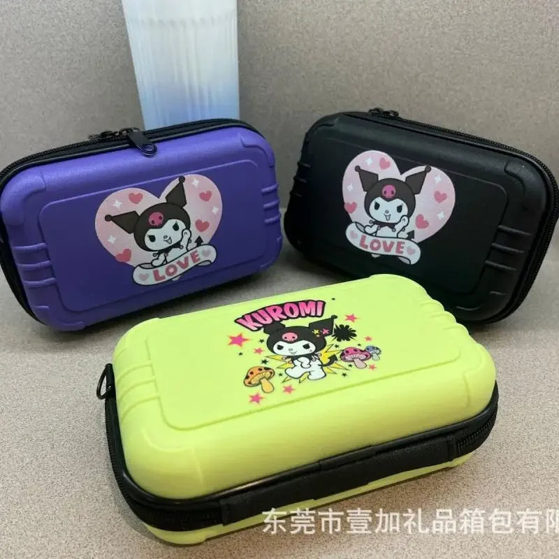 

Косметичка Sanrio Kuromi, мультяшная сумка для хранения, жесткий футляр, набор, мини-косметичка для макияжа, сумка через плечо, ручная сумка