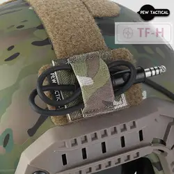 Tactical Accessories Equipment Helmet Headset Walkie Talkie Power Line Cable Hook Loop Sticker Elastic Storage Organizer Holder