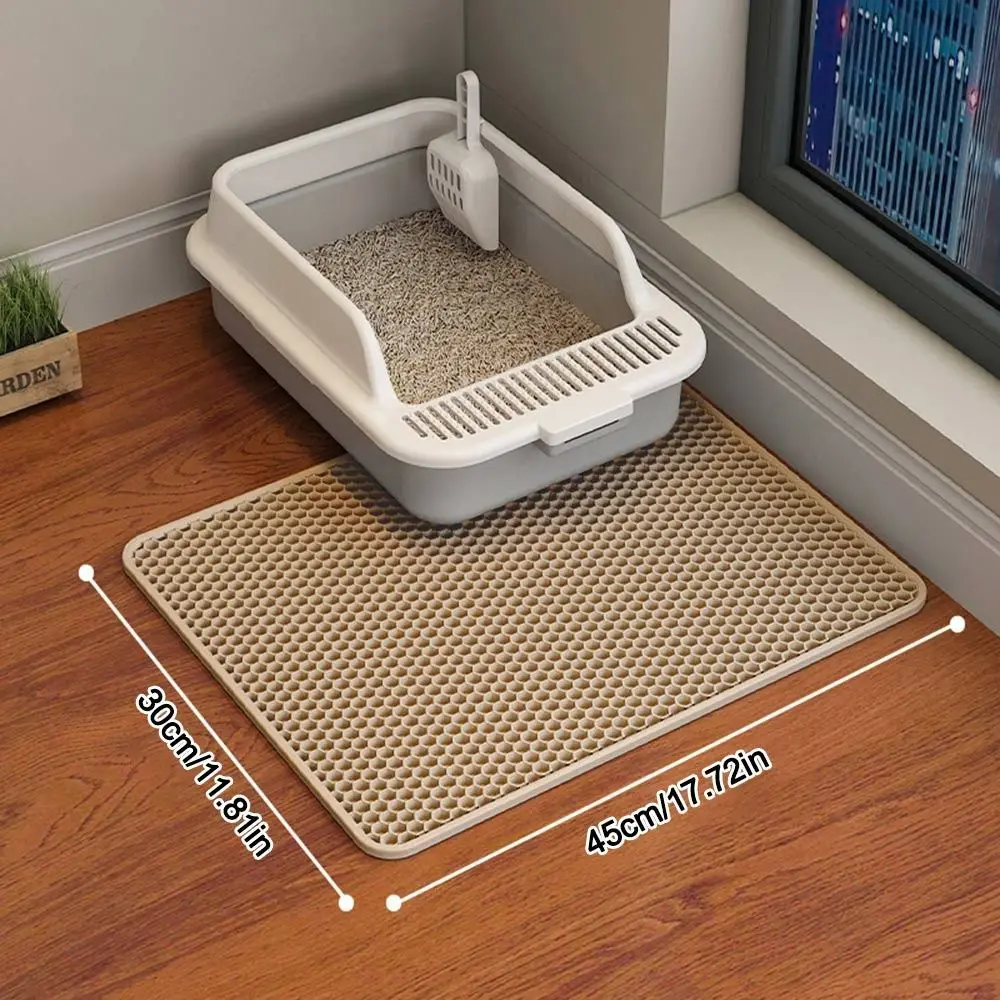 Non-slip Cat Litter Trap Mat EVA Double Layer Cat Litter Box Mat Waterproof Quickly Store Mess Free Litter Mat Pet Supplies