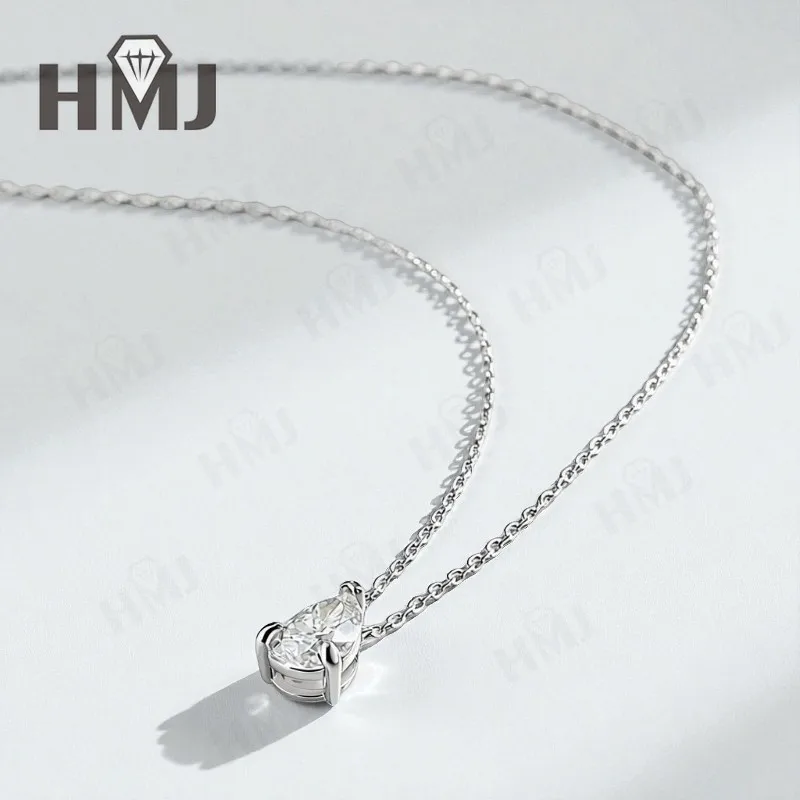 Moissanit-Halskette mit 1/2/3/4 Karat D-Farbe Birnenförmiger Moissanit S925 Vergoldete Kette in Weiß, Gelb oder Roségold für Damen, Verlobung, Alltag und Charme – Detail 16