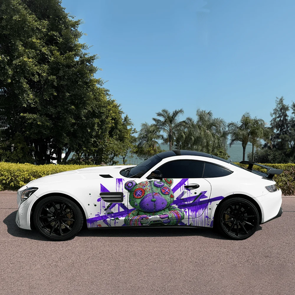 

Colorful Bears Doll Splash Car Side Sticker Decor, PVC Waterproof Scratch Resistant Decal, Car Protection, Auto Accessories Gift