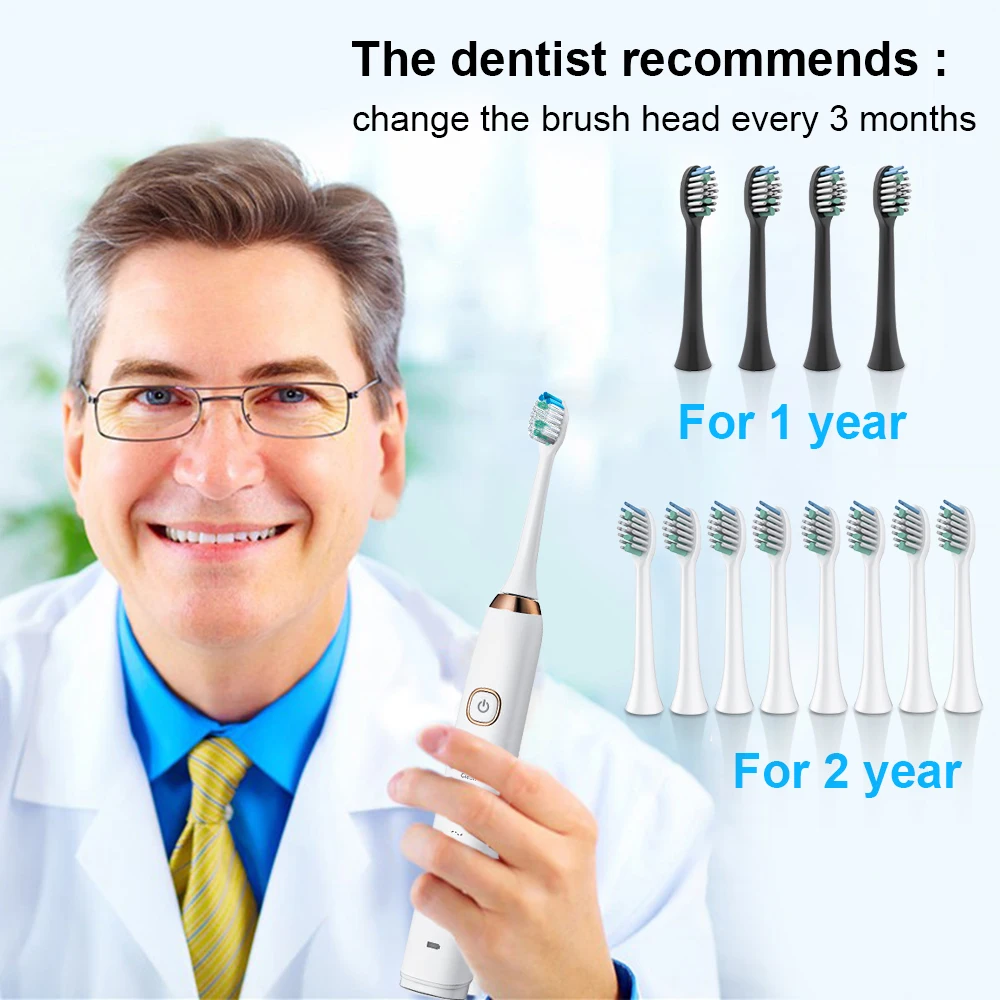 Sonic Electric Toothbrush Smart Adult Ultrasonic Tooth Brush Rechargeable Teeth Whitening 8 Toothbrushes heads Sarmocare S100