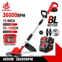 ONEVAN 10inch Brushless Electric Lawn Mower 36000RPM Cordless Grass Trimmer Cutter Garden Power Tool For Makita 18V Battery Pin