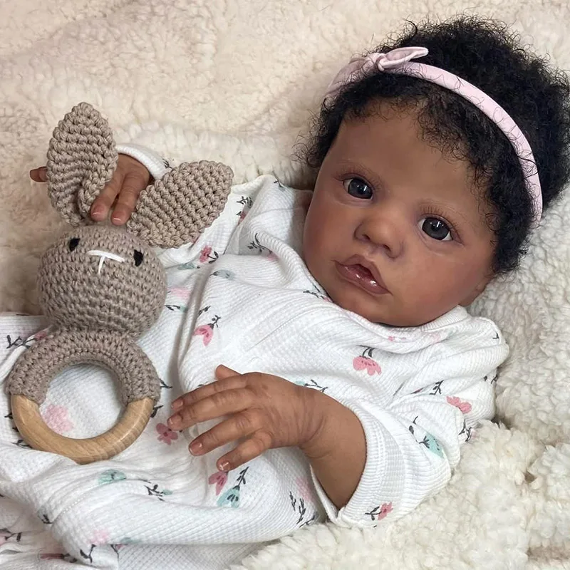 NPK 18 ''hecho a mano piel oscura bebé Reborn Primrose despierto cuerpo de algodón realista tacto suave muñeca bebé regalo de Navidad para niños