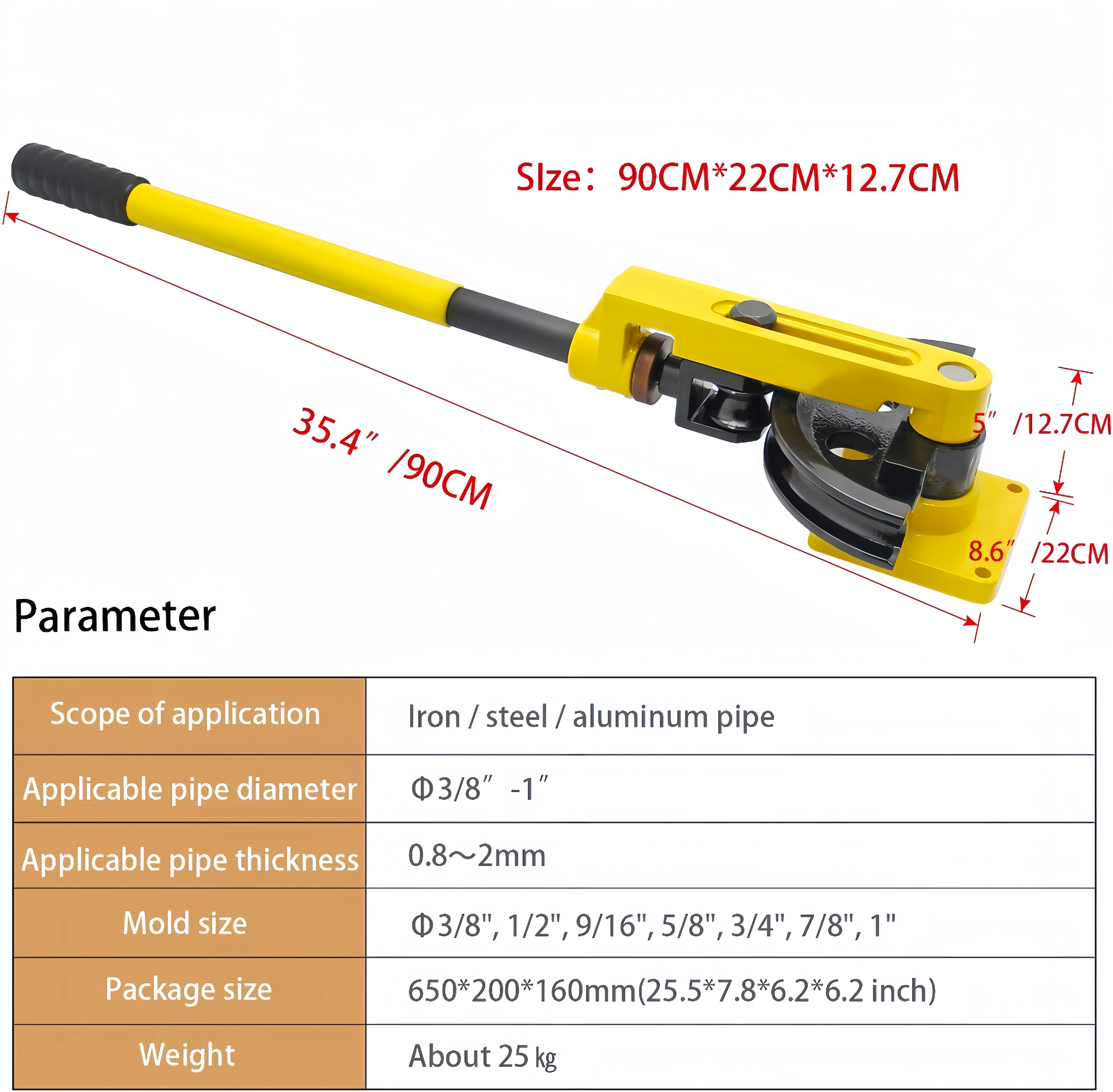 Premium Multi-Functional Manual Hand Pipe Bender Machine Effortlessly Creates Precise 'U' Bends Iron Aluminum Tube Bending Tool