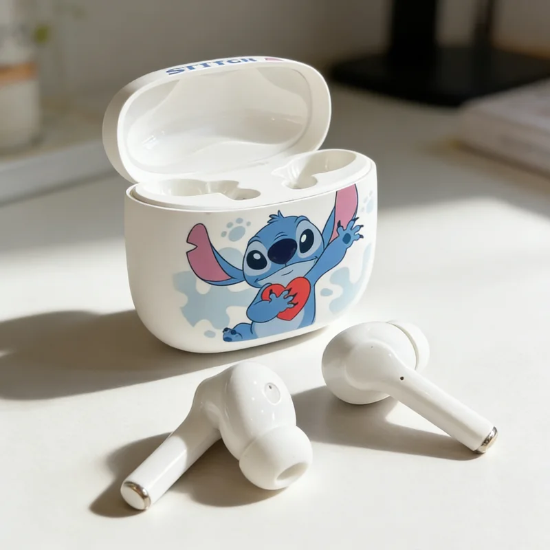 

Беспроводные игровые наушники Disney Stitch TWS Bluetooth 5,4 гарнитура HIFI стерео наушники с низкой задержкой и шумоподавлением