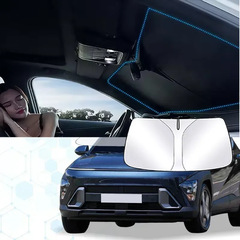 Windshield Sun Shade For Hyundai Kona N Line Kona Film Sunshade Sun Visor Protector Foldable Blocks UV Rays Keep Your Car Cooler