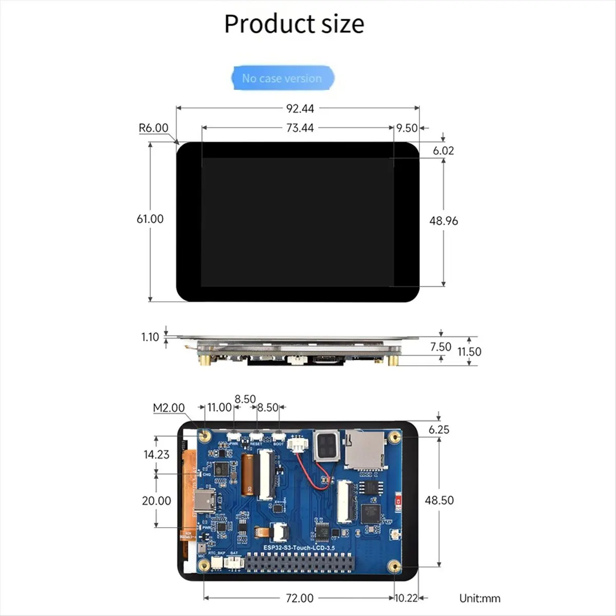 Mega Sale ESP32-S3 3.5 Inch LCD Screen Development Board IPS 320x480 Supports WiFi Bluetooth AI Voice Recognition