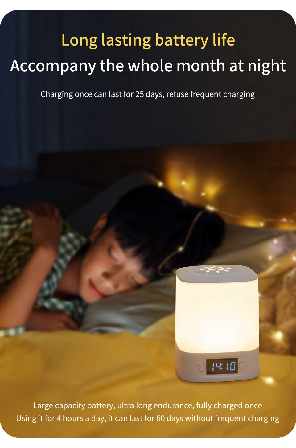 LED Night Light Bedside Rechargeable Desk Lamp Bedroom Baby Feeding Eye Protection Sleep Children's Room LightS Table Lamp