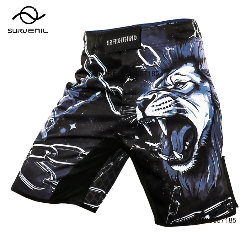 

Men's MMA Shorts Muay Thai Boxing Cage Fight Training Pants Sublimated Lion Gym Martial Arts BJJ Grappling Kickboxing Trunks