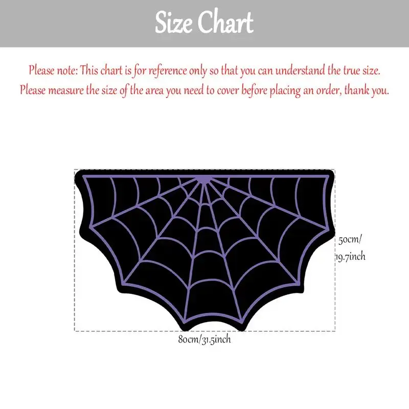 VIKAMA Gothic Bat Spider Web Welcome Doormat Irregular Non‑Slip Floor Rug Indoor Outdoor Entrance Mat Halloween Home Decor