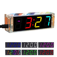 Colorful DIY Digital Clock Kit Display Date Week Temperature Alarm Soldering Project Learning Practice Solder Diy Electronic Kit