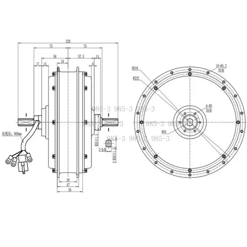 

205 50H V3 6000W Electric Moped Hub Motor 1.85*19inch