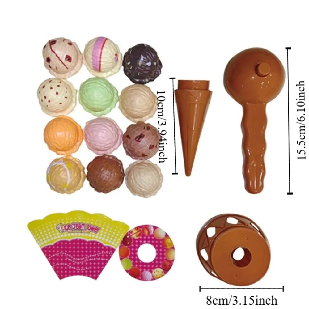 Dessert IJs Spelletjes Speelgoed Montessori Educatieve Simulatie IJs Keuken Speelgoed Kleurrijk Tellen