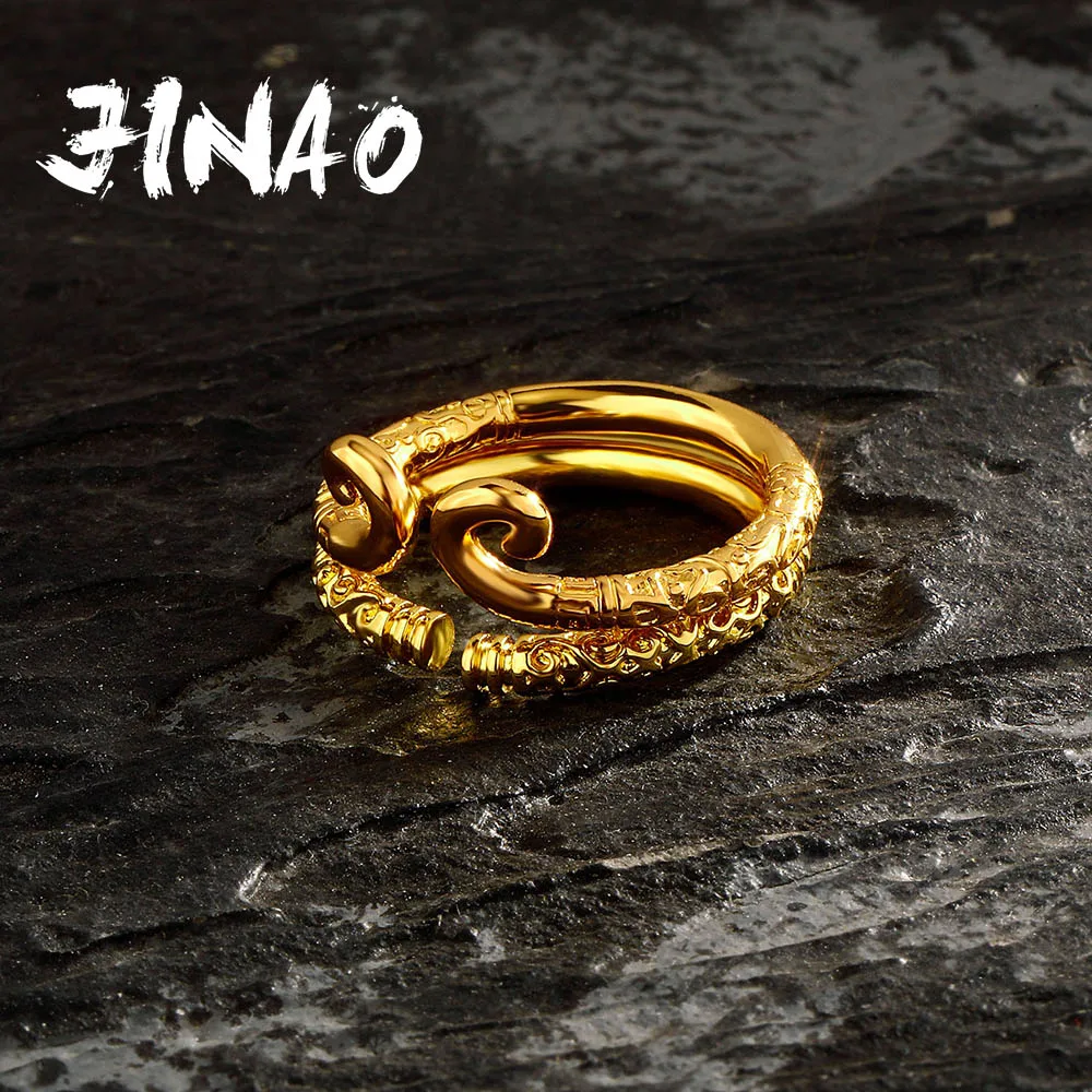 JINAO NEW Black Myth Wukong Golden stick  Monkey King Gold hoop Ring Set Men and Women Jewelry For Gift