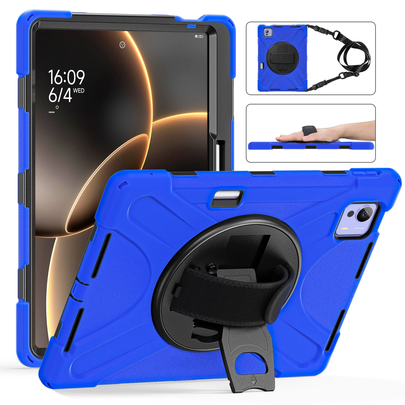 

Heavy Duty Case For Xiaomi Pad 7 Ultra 2025 14.0 inch 360 Rotating Stand Cover Rugged Armor Shell With Shoulder Strap Shockproof