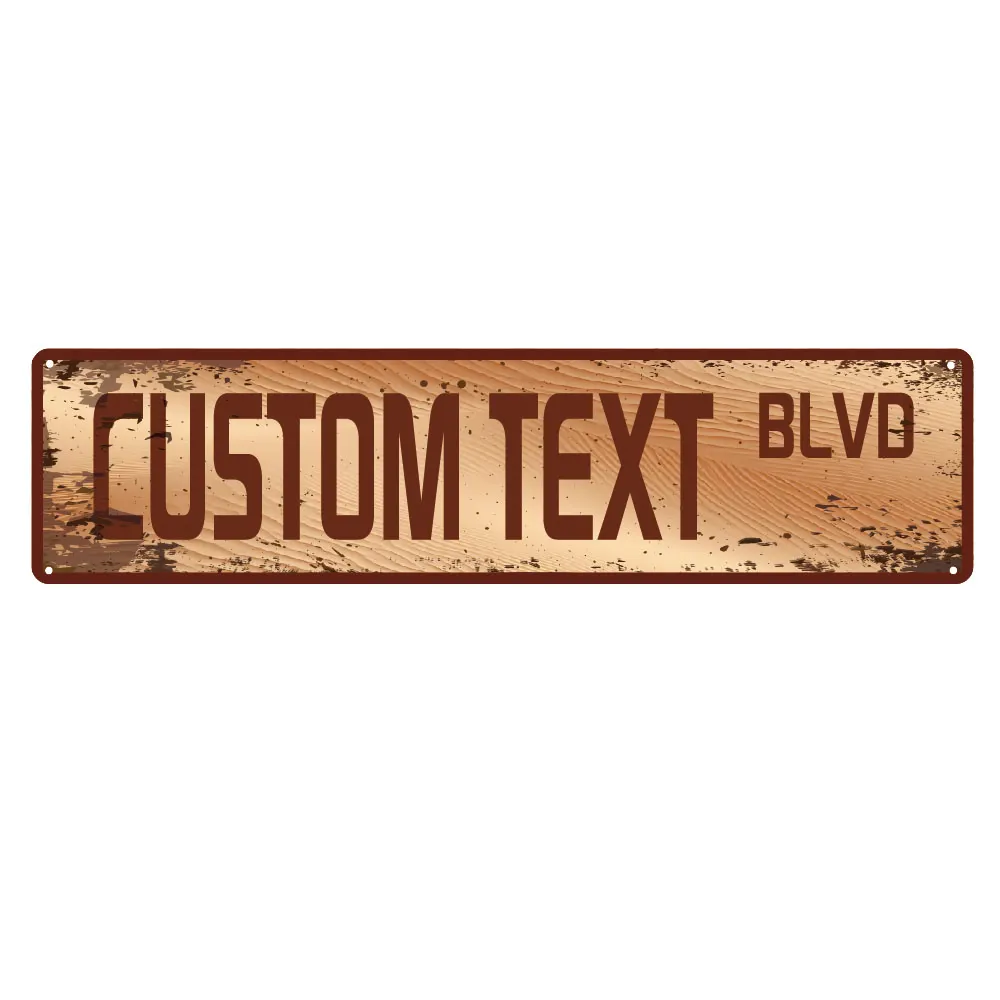 

1pc 4 styles brown BLVD Personalized Text Iron Painting Tin Poster For Wall Decor