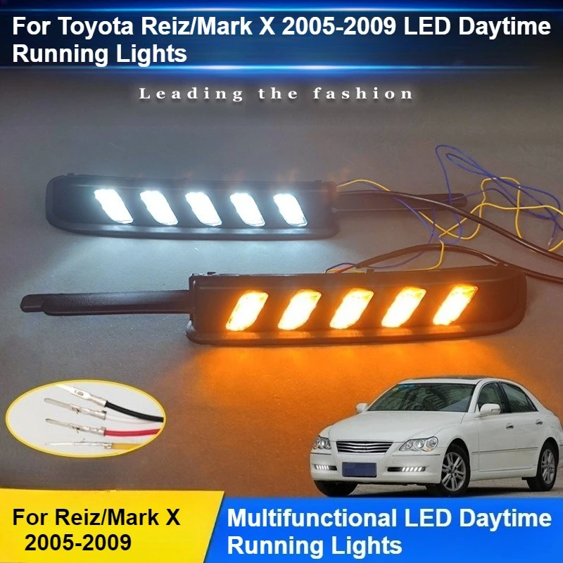 

Дневные ходовые огни LED для Toyota Reiz/Mark X 2005-2009, передние бамперные фонари, аксессуары для автомобиля