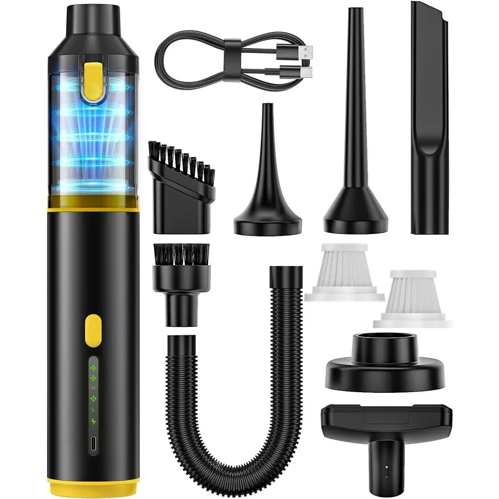 

Портативный беспроводной ручной пылесос 4-в-1 с 2 режимами всасывания и мощностью 16800 Па для автомобиля, стола, клавиатур