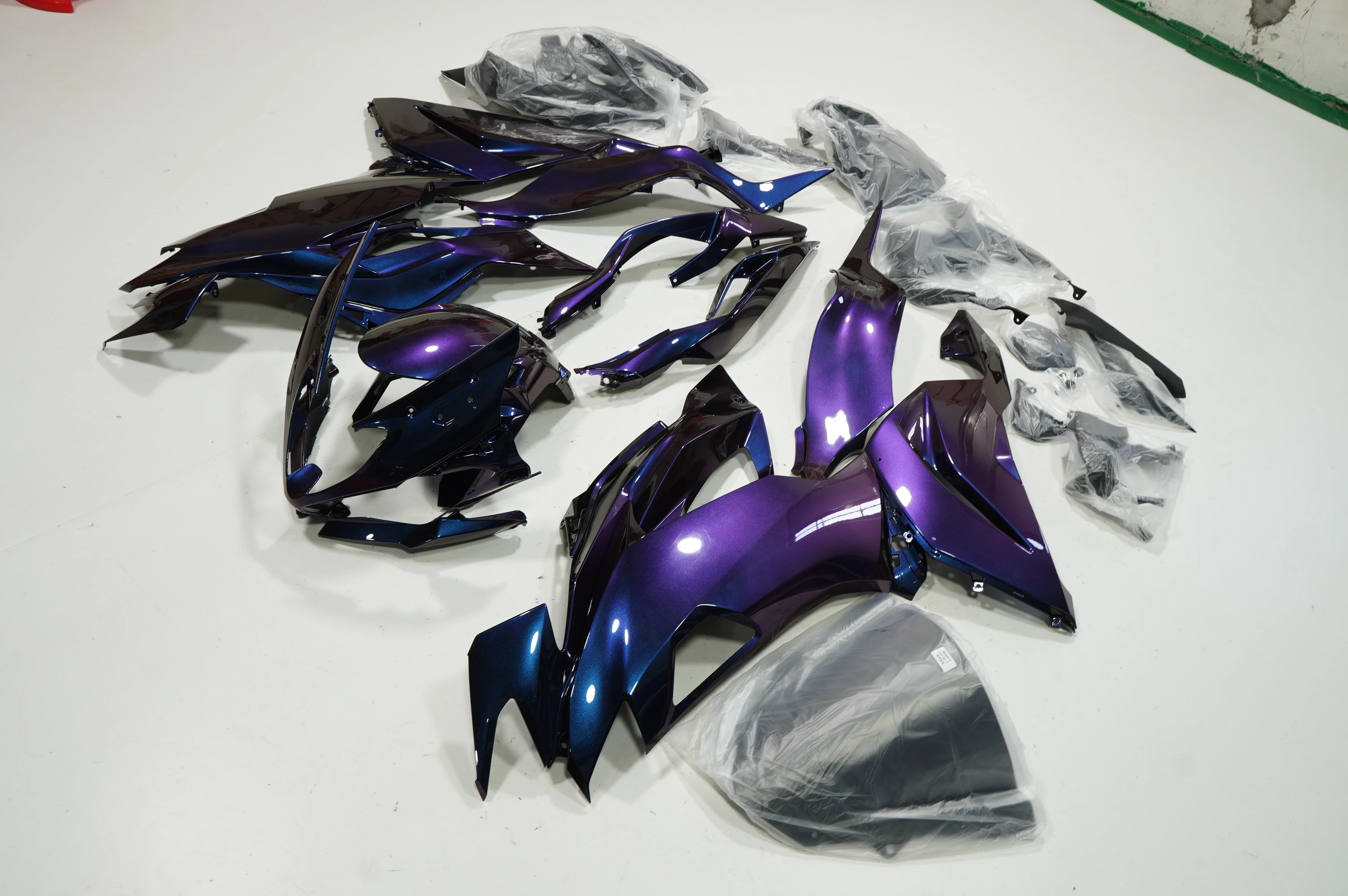 Motorcycle fairings  for Injection Fairing for 636 2019 2020 2021-22  6R Pearl Chameleon Paint Blue Wit tank