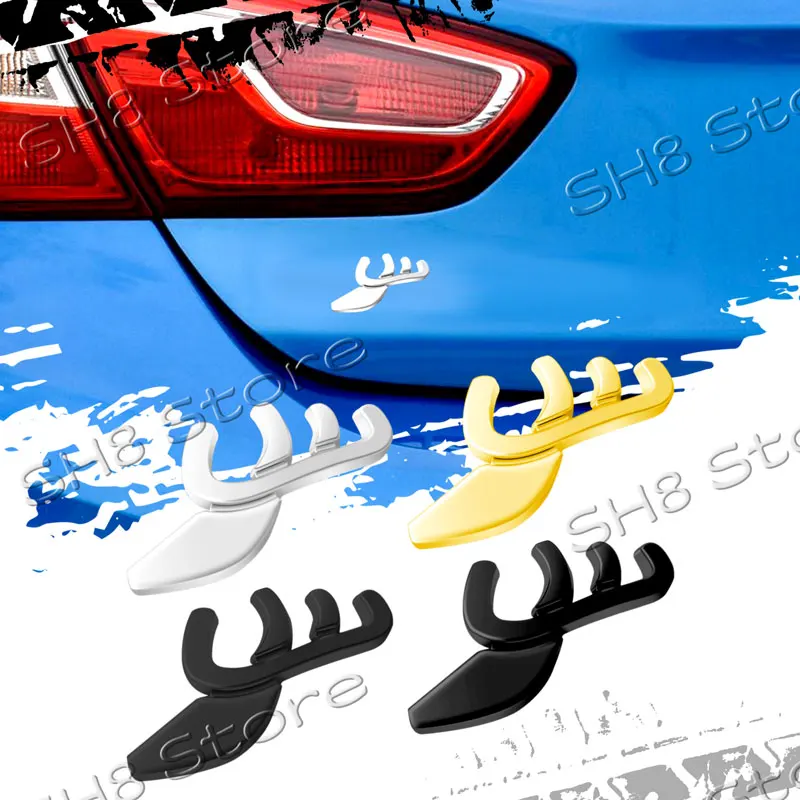 3D Metal Sticker Car Styling Decor For SAAB Hirsch Logo Aero 95 93 91 99 900 900 93X 97X Body Rear Trunk Fender Badge Decals