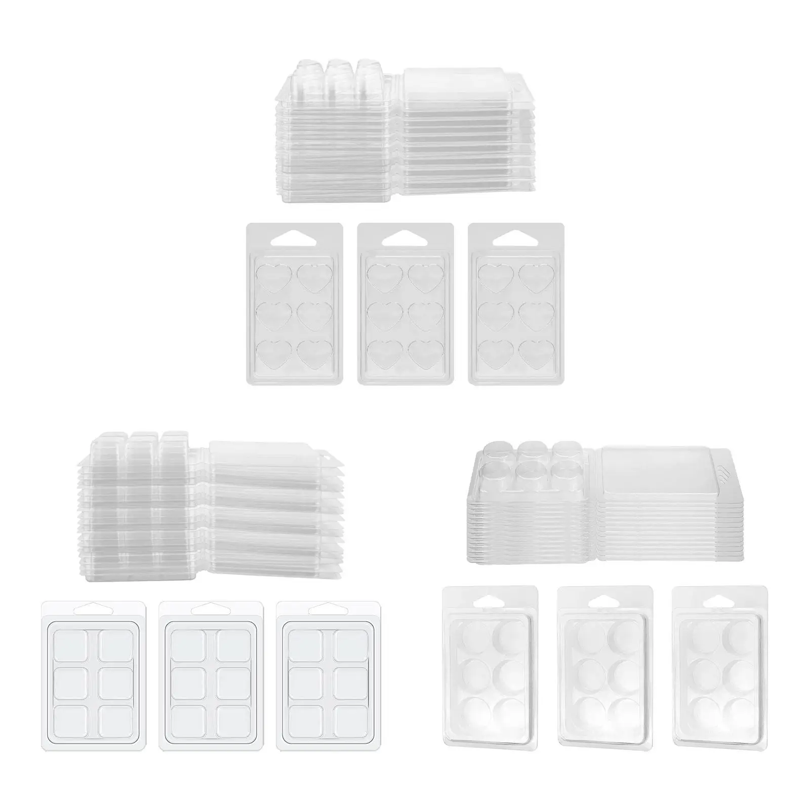 

10pcs Candles Melt Clamshells Models,Clear Empty Cube Tray Supplies,Easy to Use Candle Container,Handmade Sturdy Candle Making