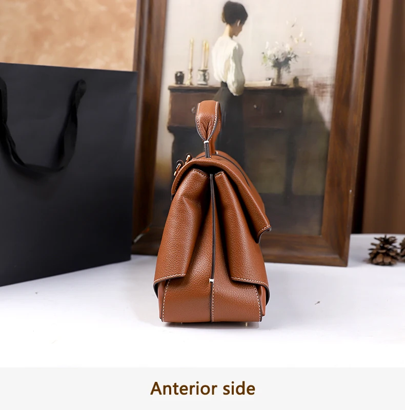 2026 Neue Retro Einfache Handtasche Vielseitig und Elegant Einfarbige Schulter-Umhängetasche Handtasche für Pendler – Detail 13