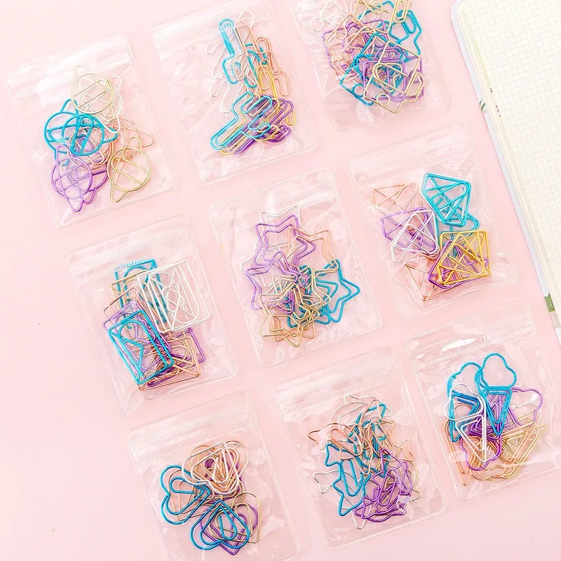 10pcs/bag Mini Paper Clips Kawaii Star Bowknot Love Heart Binder Clips Photos Tickets Paper Holder Korean Stationery Office