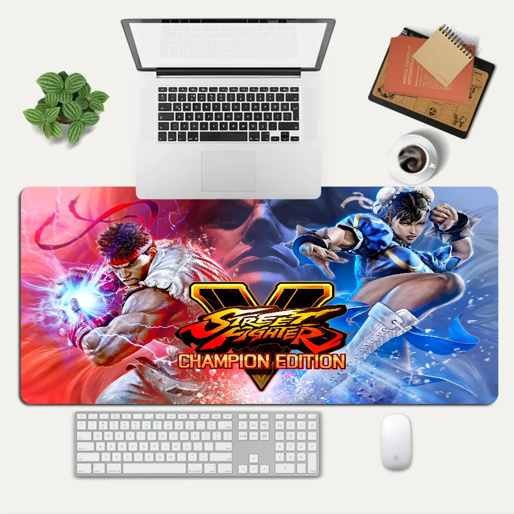 S-Streets-F-Fighters 6 Game Mousepad Custom Skin Desktop Desk Mat Kawaii Gaming Accessories Students Writing Pad for PC Computer