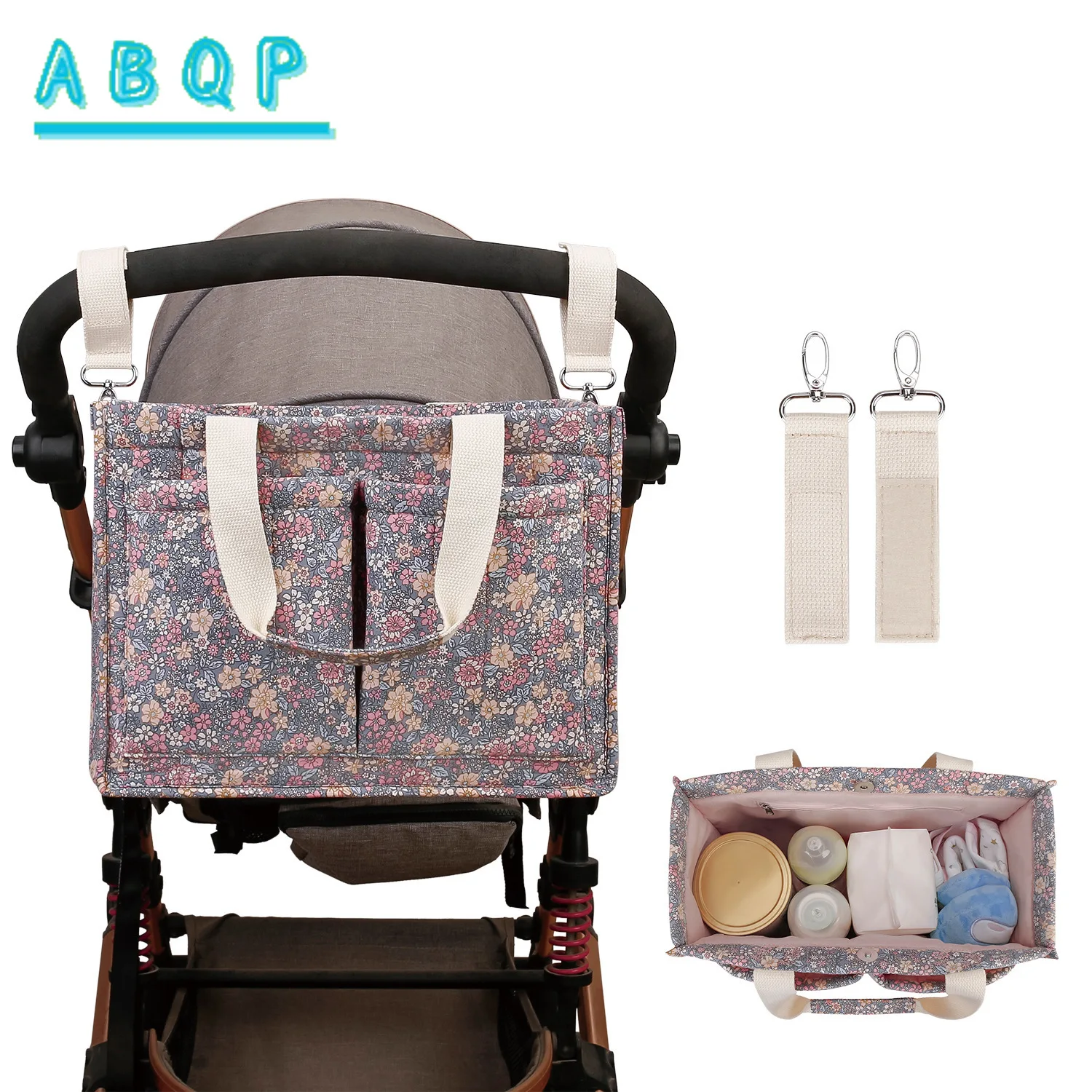 New Baby Stroller Hanging Bag Large Capacity Baby Products Storage Bag Fashionable Outing Multifunctional Baby Stroller Bag