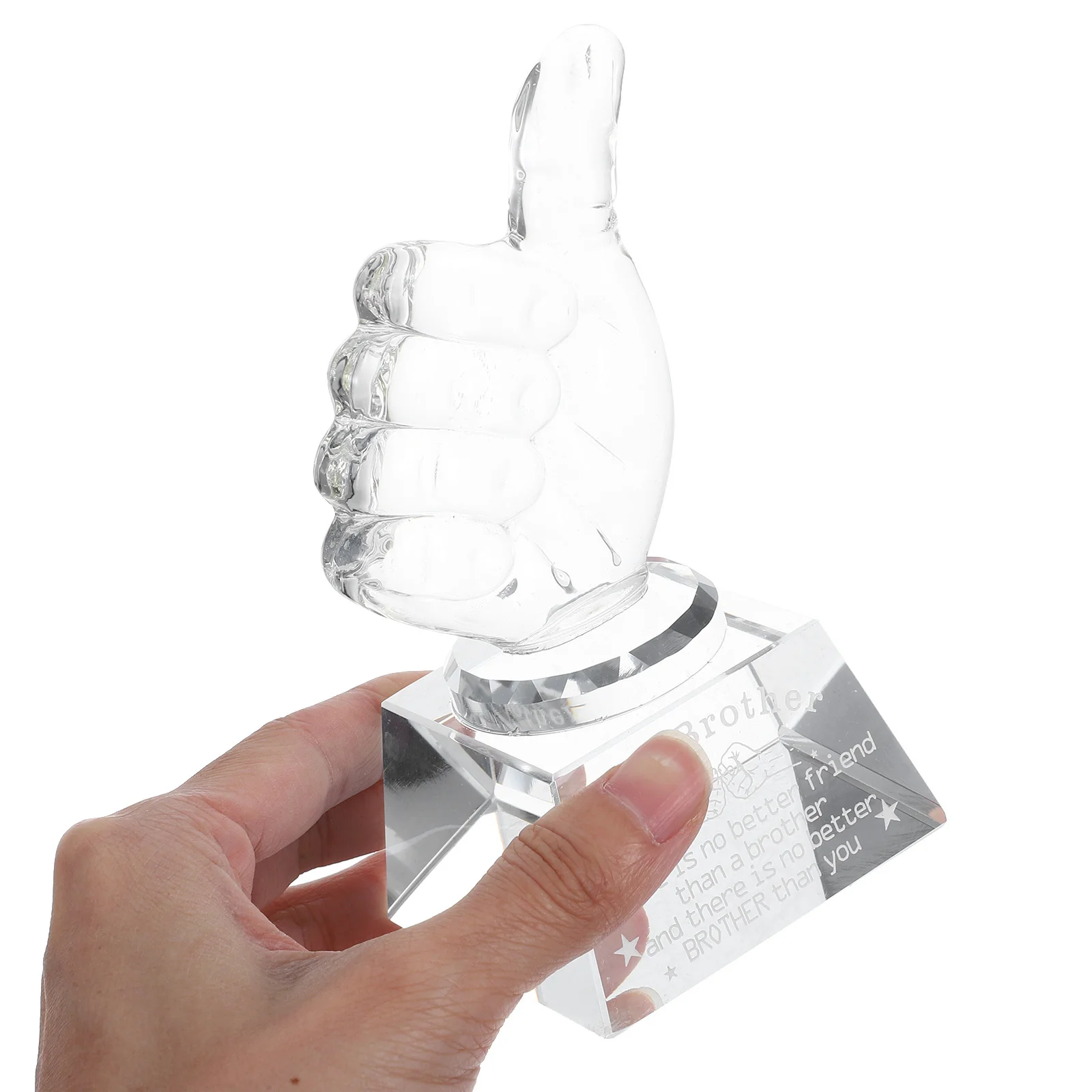 

Хрустальный трофей для большого пальца, прозрачная декоративная награда, легкий настольный орнамент для домашнего офиса, вечеринки, праздника