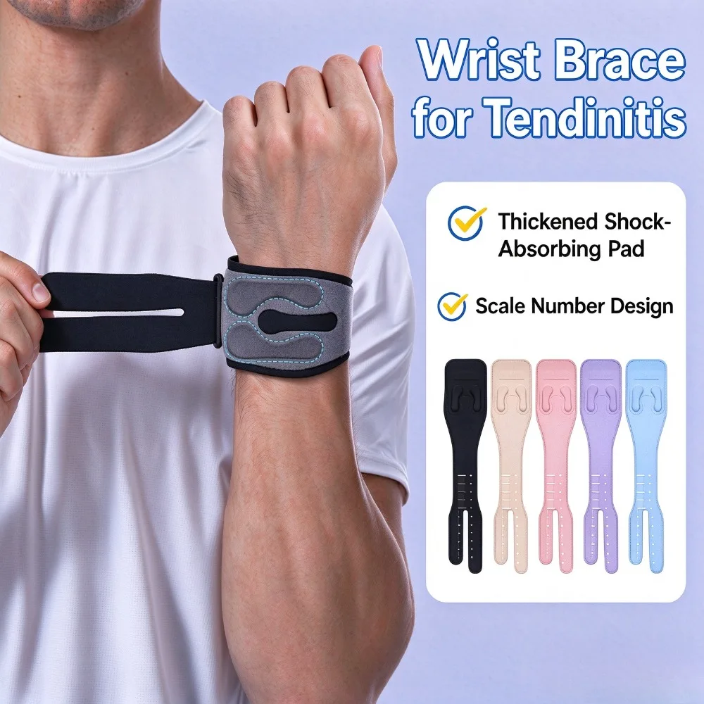 Adjustable Wrist Support Brace with Buckle , Wrist Compression Strap for Sports Gym Workout, for Carpal Tunnel Wrist Tendinitis