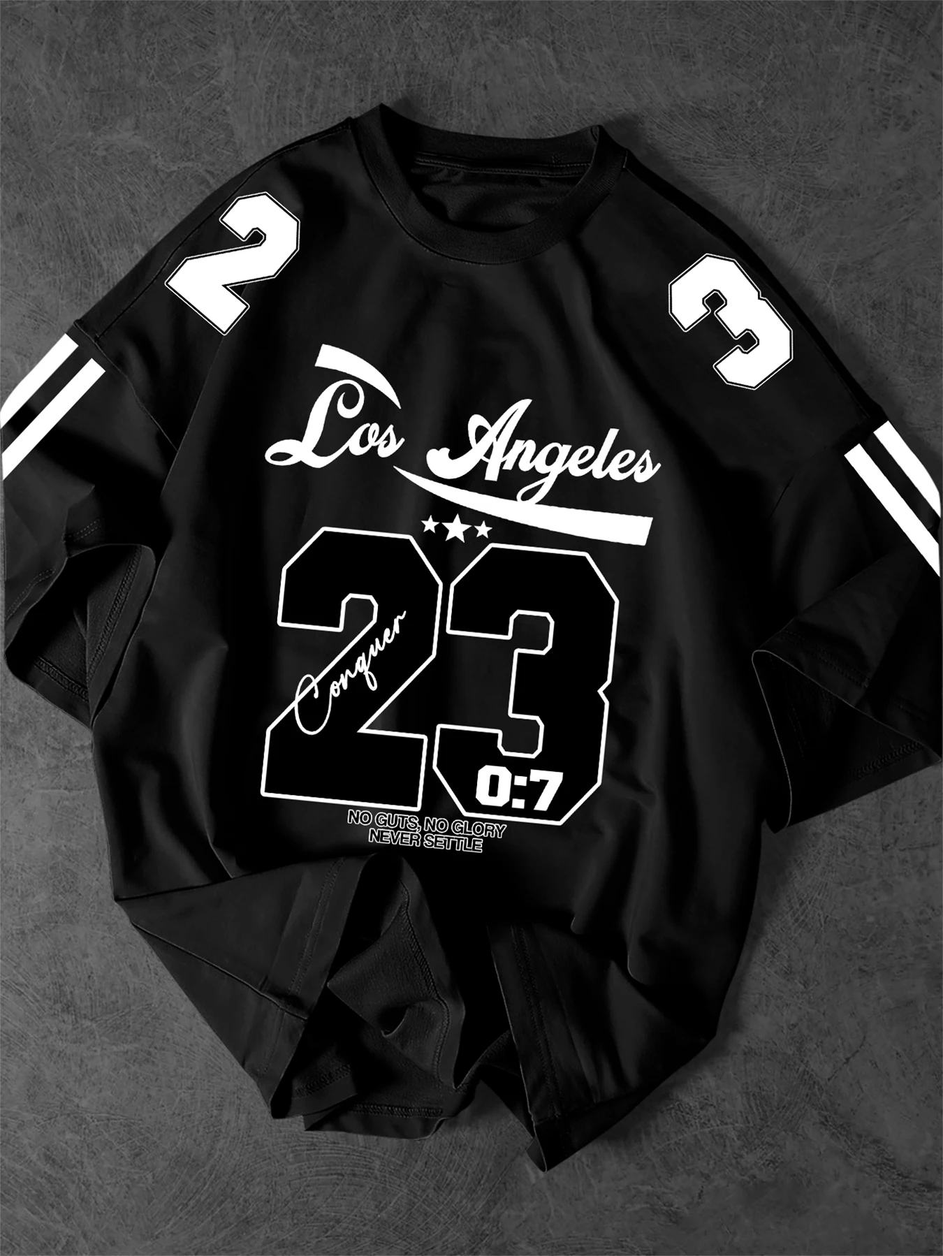 T-shirt imprimé pour homme, nouvelle mode estivale, Los Angeles 23 Conquer, tee-shirt imprimé vintage sportif, lavable en machine, tailles S-XXL