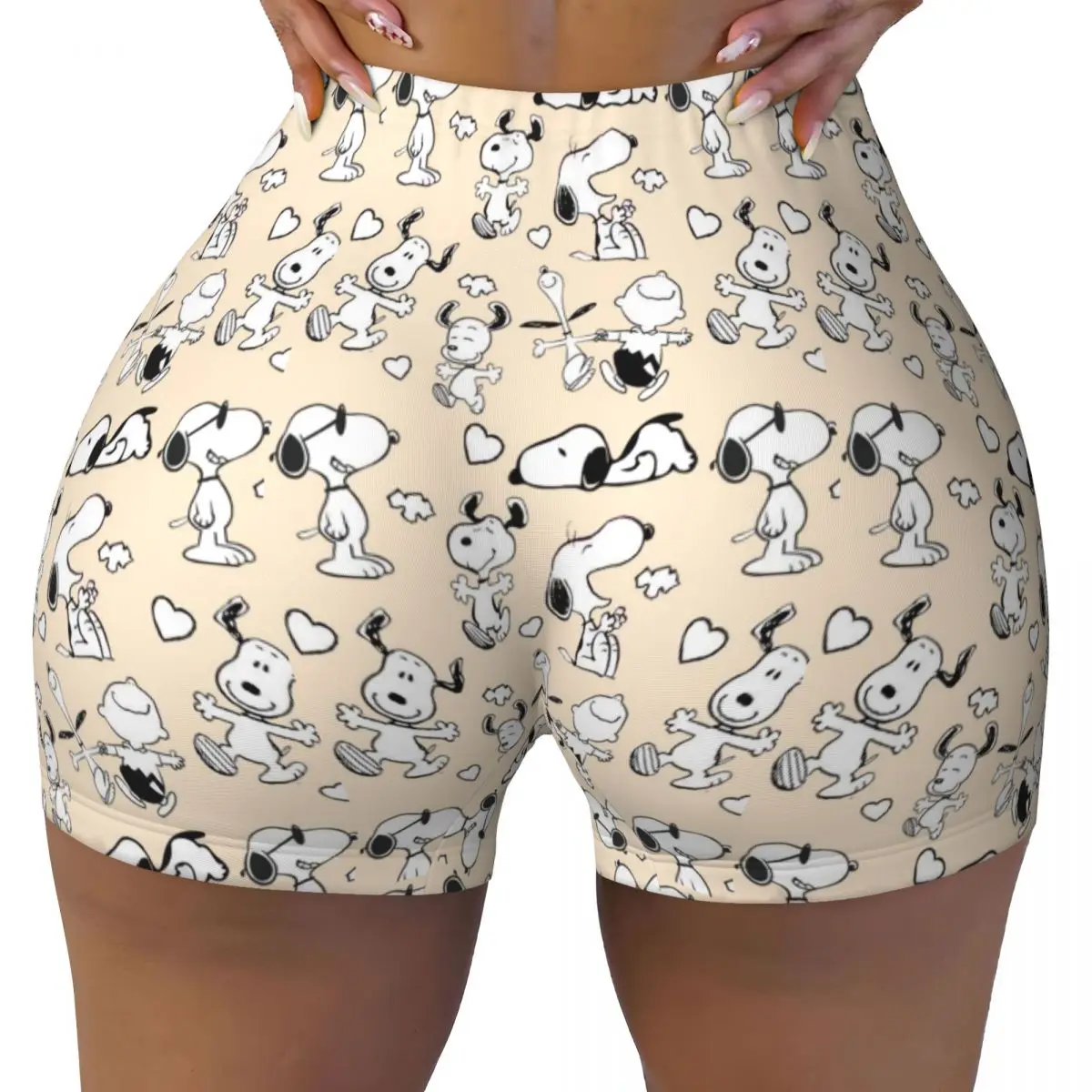 

Custom S-Snoopys Pattern Workout Volleyball Biker Shorts for Women Gym Yoga Shorts