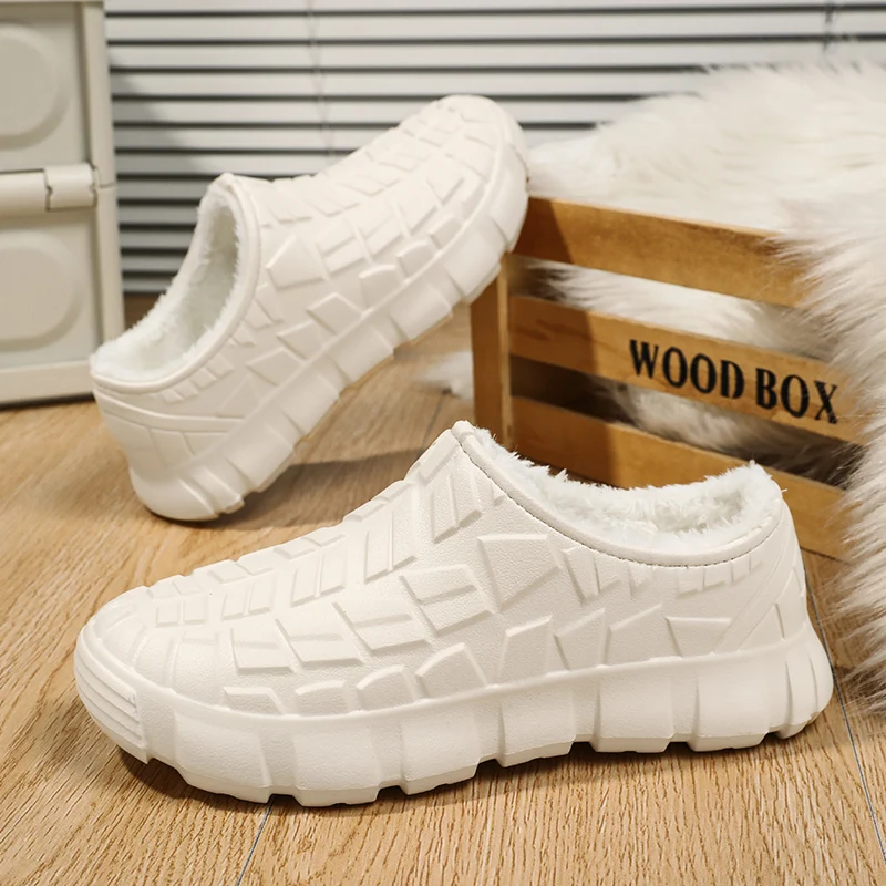 Frauen Hausschuhe Casual Baumwolle Chunky Sole Outdoor Hohe Qualität Marke Luxus Designer Gepolsterte Geschenk Plüsch Verdickt Nicht Slip Pelz