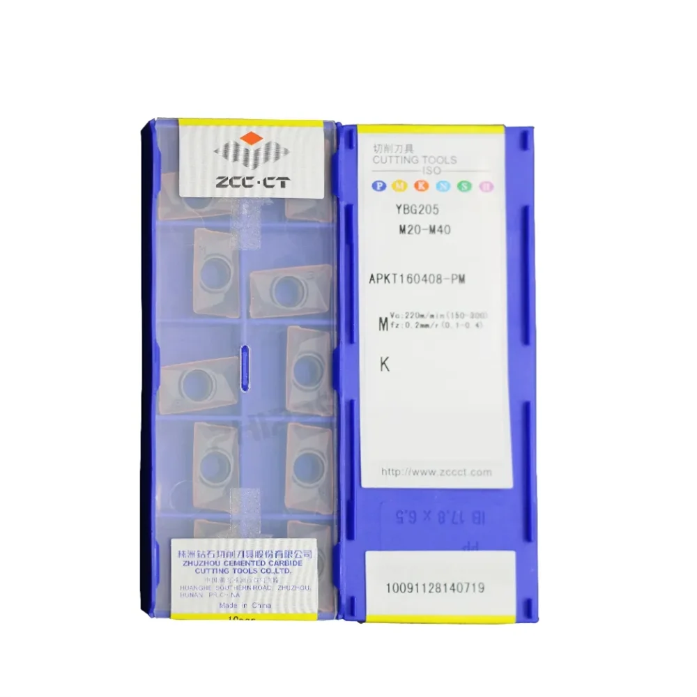 Inserto per fresatura Zcc.ct APMT 160408   YBG202/YBG205 Lavorazione dell'acciaio per tornio CNC indicizzabile originale Utensili di fresatura di alta qualità