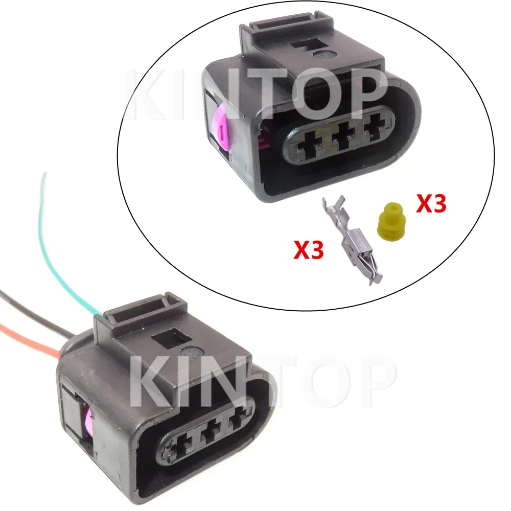 

1 Set 3 Pin AC Assembly Car Plastic Housing Electric Wire Waterproof Plug 1J0973723 1717696-1 Auto Modification Connector Socket