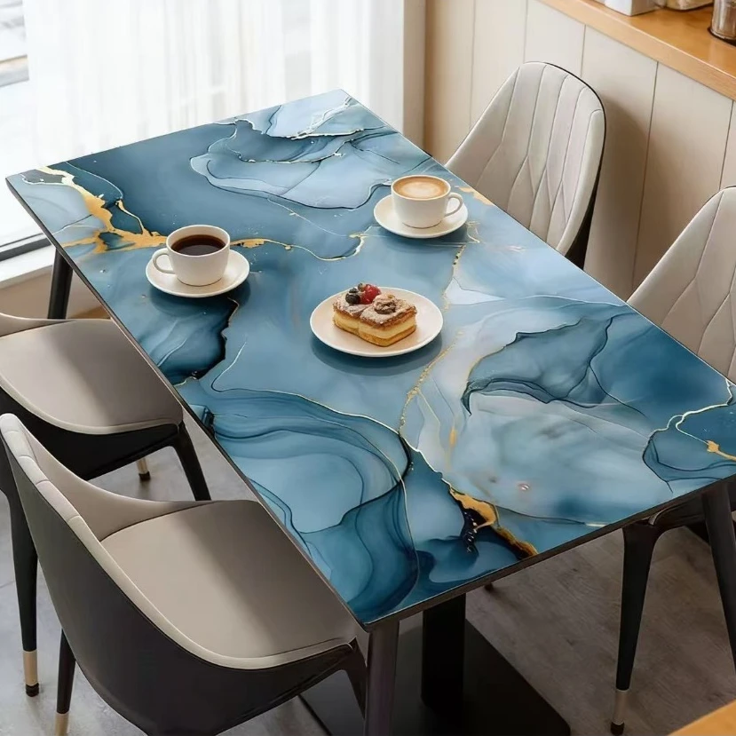 Gold Blue Marble Pattern Self-adhesive Wallpaper for Home Decoration Background Wall Personalized and Fashionable Wallpaper