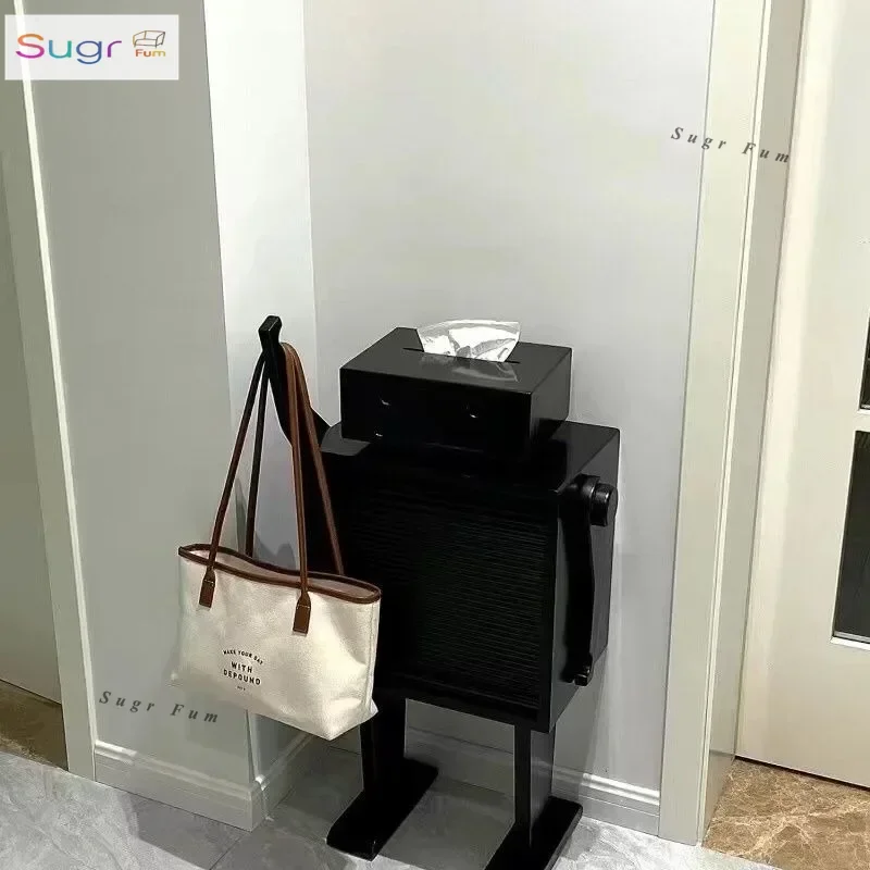 

Robot Cabinet Wine Cabinet Storage Retro Creative Bedside Dining Side Cabinet Children Storage Solid Wood Locker