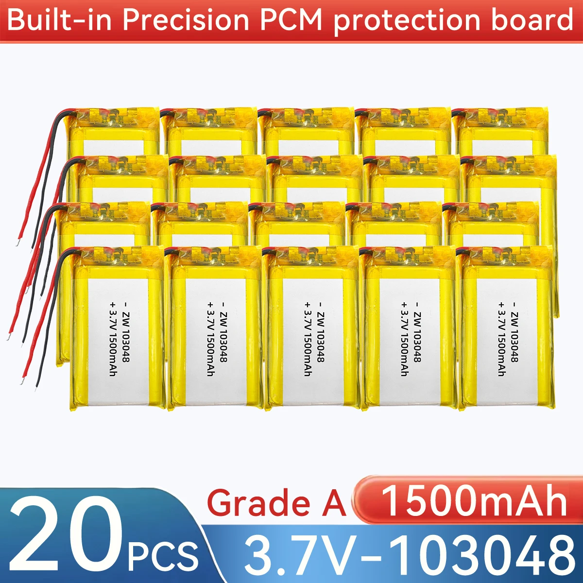 103048 Lipo Battery 3.7V 103050 1500mAh Polymer Rechargeable Batteries for Beauty Meter Nebulizer Mobile Power Laptop DVD Cell