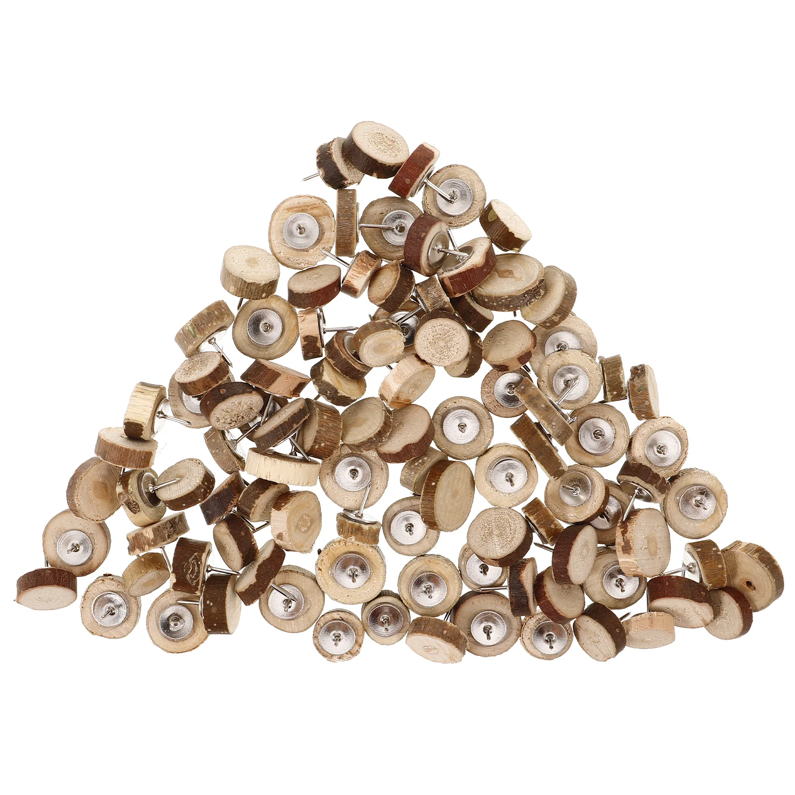 

100Pcs Wooden Thumb Tacks Pushpins Soft Cork Board Pins Multi-Use Photo Pin for Bulletin Board Home Office Decoration